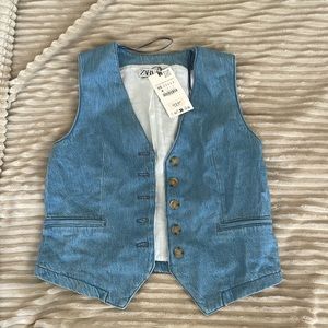 NWT Zara Oversized Denim Vest